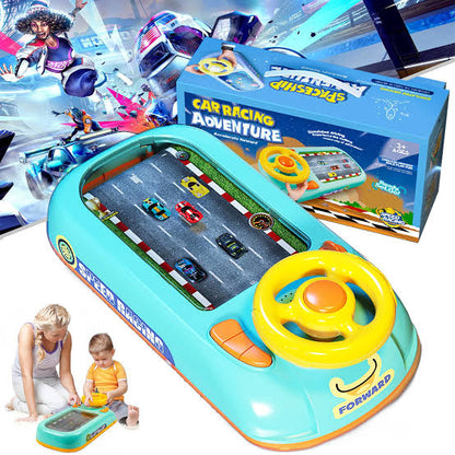 Simulation Interactive Desktop Racing Car Game Machine with Lighting & Sound Effects  Mini Racing Arcade Toy, Interactive Steering Wheel Driving Game, Educational Desktop Racing Simulator for Kids, Boys & Girls