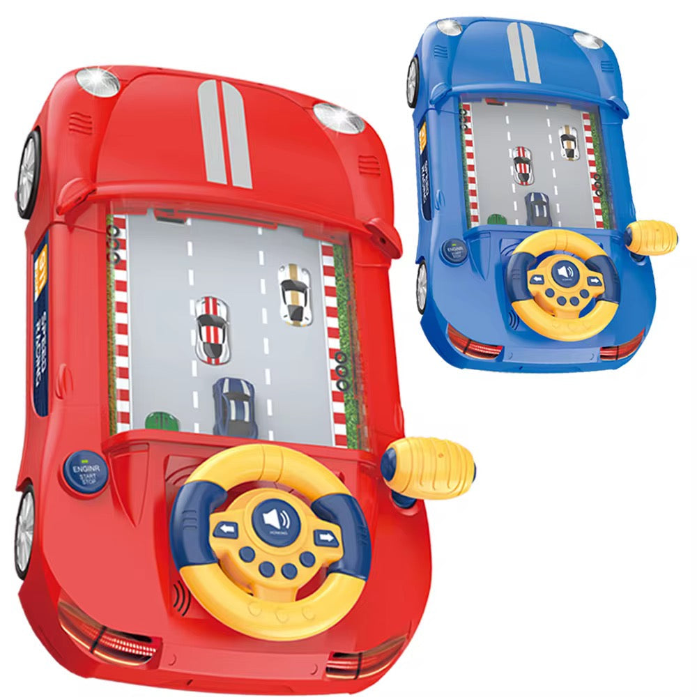 Simulation Interactive Desktop Racing Car Game Machine with Lighting & Sound Effects  Mini Racing Arcade Toy, Interactive Steering Wheel Driving Game, Educational Desktop Racing Simulator for Kids, Boys & Girls