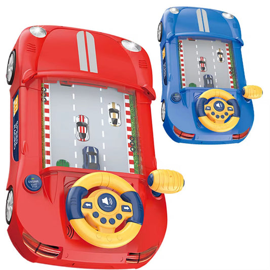 Simulation Interactive Desktop Racing Car Game Machine with Lighting & Sound Effects  Mini Racing Arcade Toy, Interactive Steering Wheel Driving Game, Educational Desktop Racing Simulator for Kids, Boys & Girls
