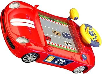 Simulation Interactive Desktop Racing Car Game Machine with Lighting & Sound Effects  Mini Racing Arcade Toy, Interactive Steering Wheel Driving Game, Educational Desktop Racing Simulator for Kids, Boys & Girls