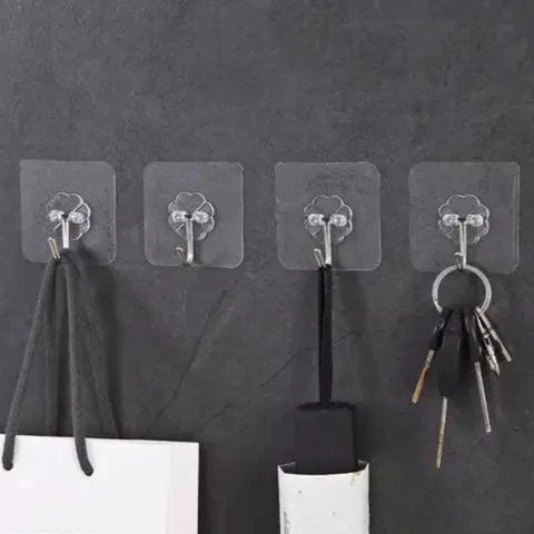 Adhesive Suction Cup Hooks Door Nail Free Clear Hook 10 pcs set