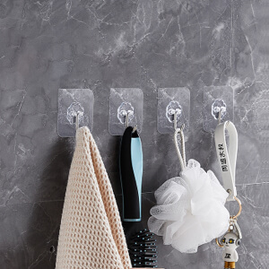Adhesive Suction Cup Hooks Door Nail Free Clear Hook 10 pcs set