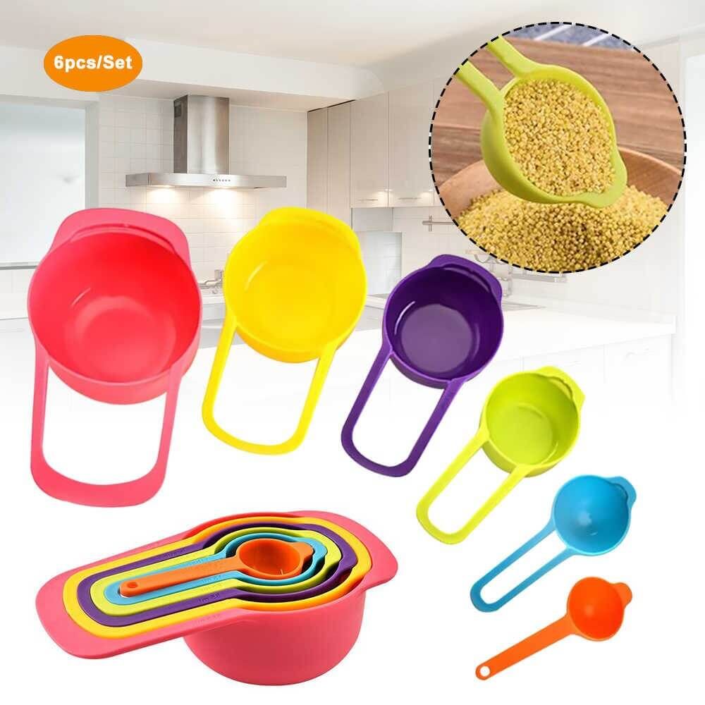 6-Piece Kitchen Measuring Spoons Set for Cooking & Baking (Random Color)